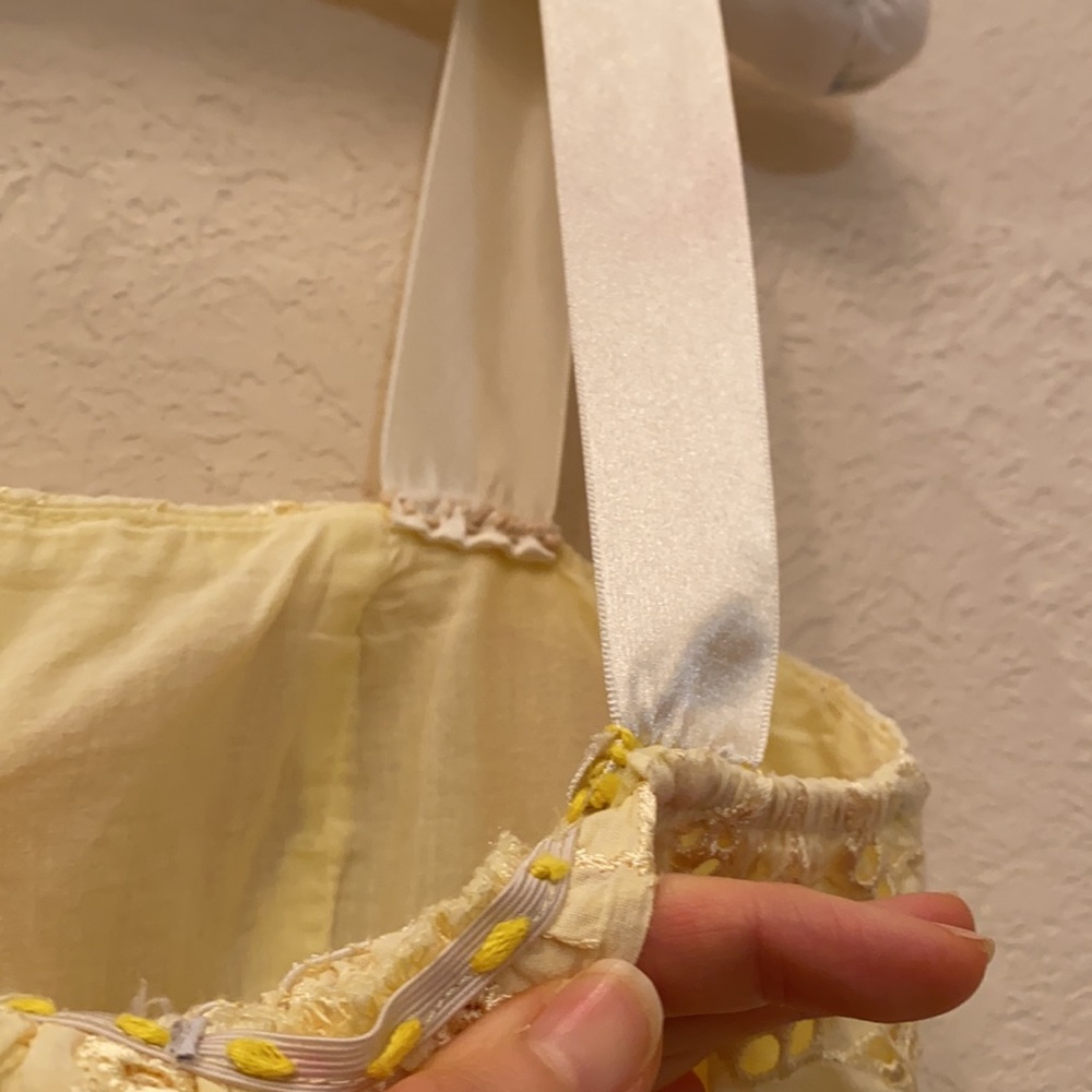 🌻Yellow eyelet lace sundress strapless or +straps - Picture 9 of 16